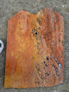 Rust colored slate slab