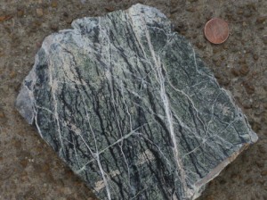 Dark streaky emerald granite