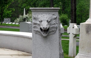 lion on tomb bellefontaine cemetery