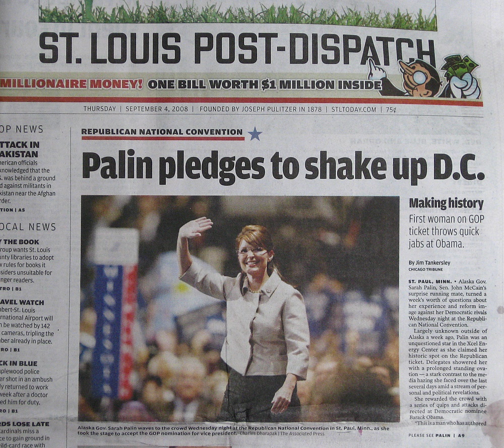 St. Louis Post-Dispatch: Sarah Palin walks on water : Dangerous Intersection