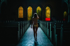 woman in church